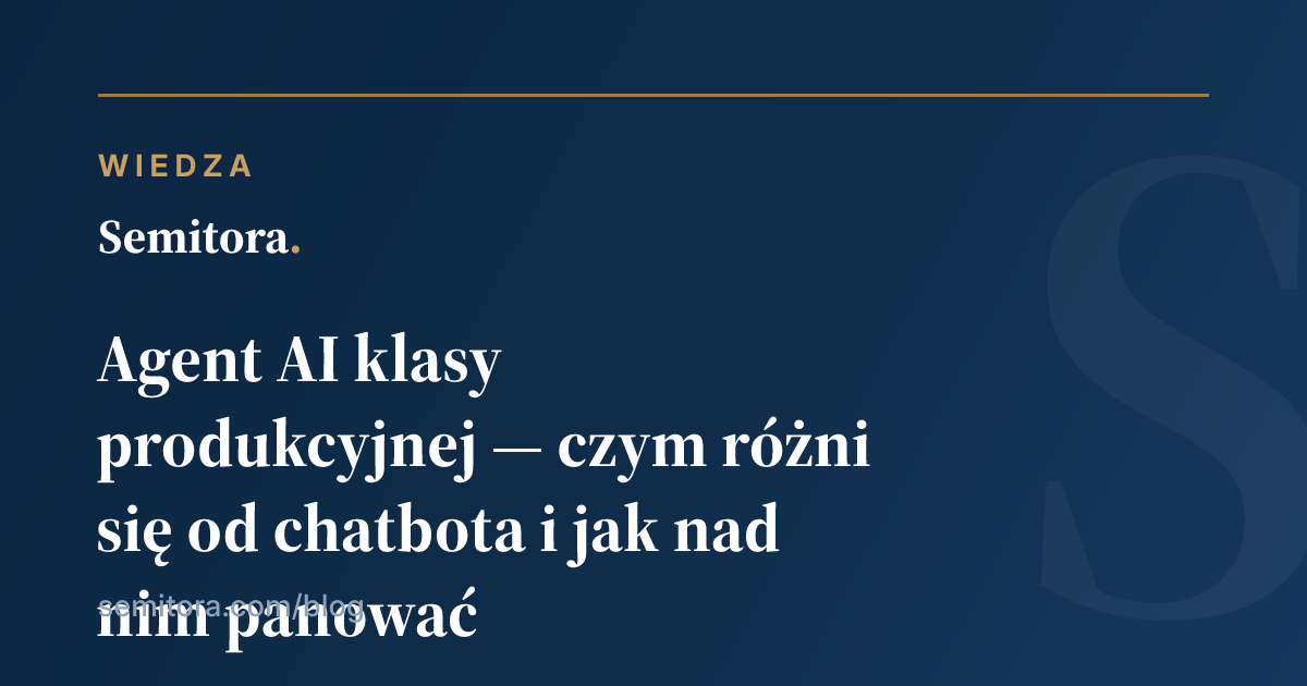 Agent AI klasy produkcyjnej: granice, testy i decyzje
